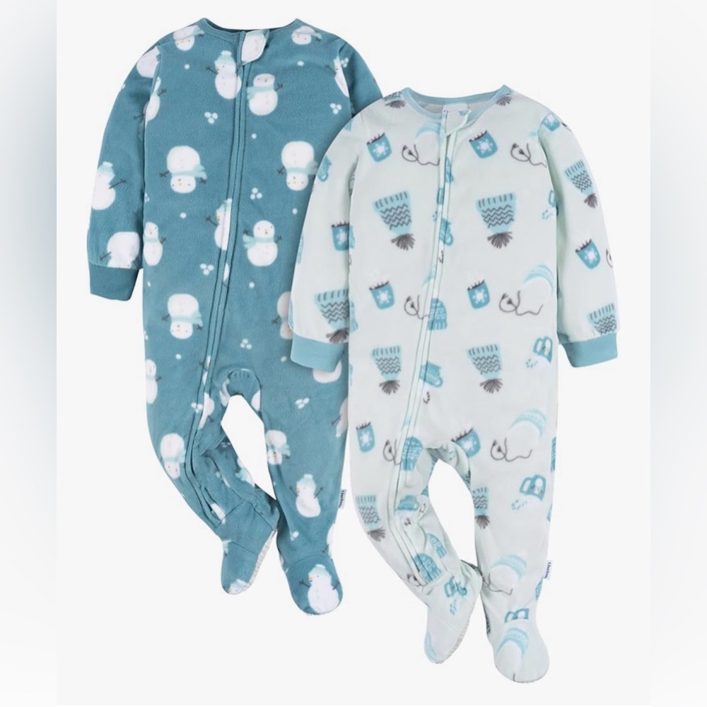 Gerber baby fleece blanket sleep & play pajamas size 18 mos Set of 2 NEW